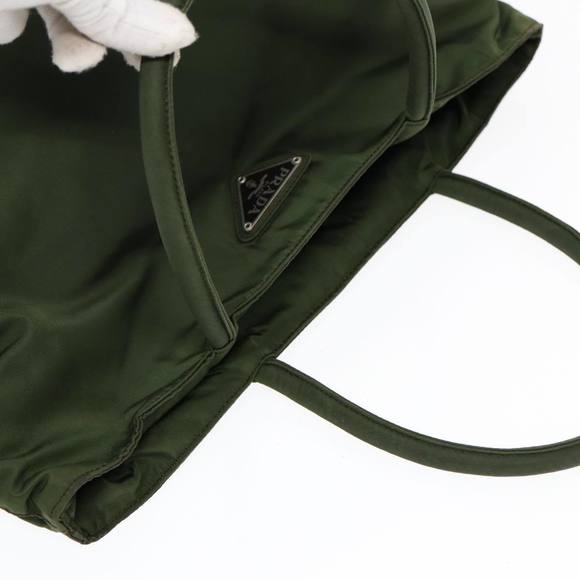 PRADA Tote Bag Nylon Khaki Silver Auth ep5279 - Picture 6 of 16